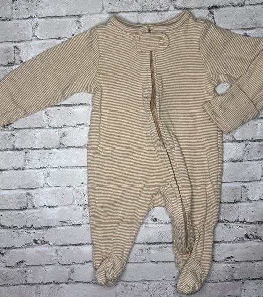 Carter’s: Tan Dual Zip Stripe Sleeper- Newborn
