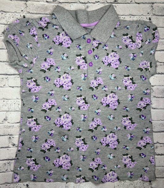 Faded Glory: Floral Polo - 7/8