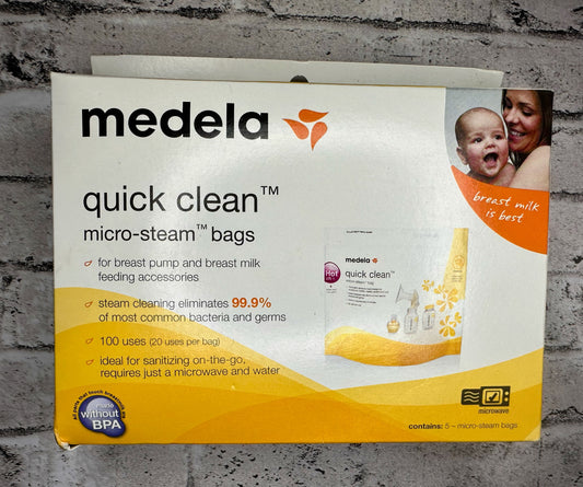 Medela: “Quick Clean Micro-Steam Bags” 5pk Bags NEW!!