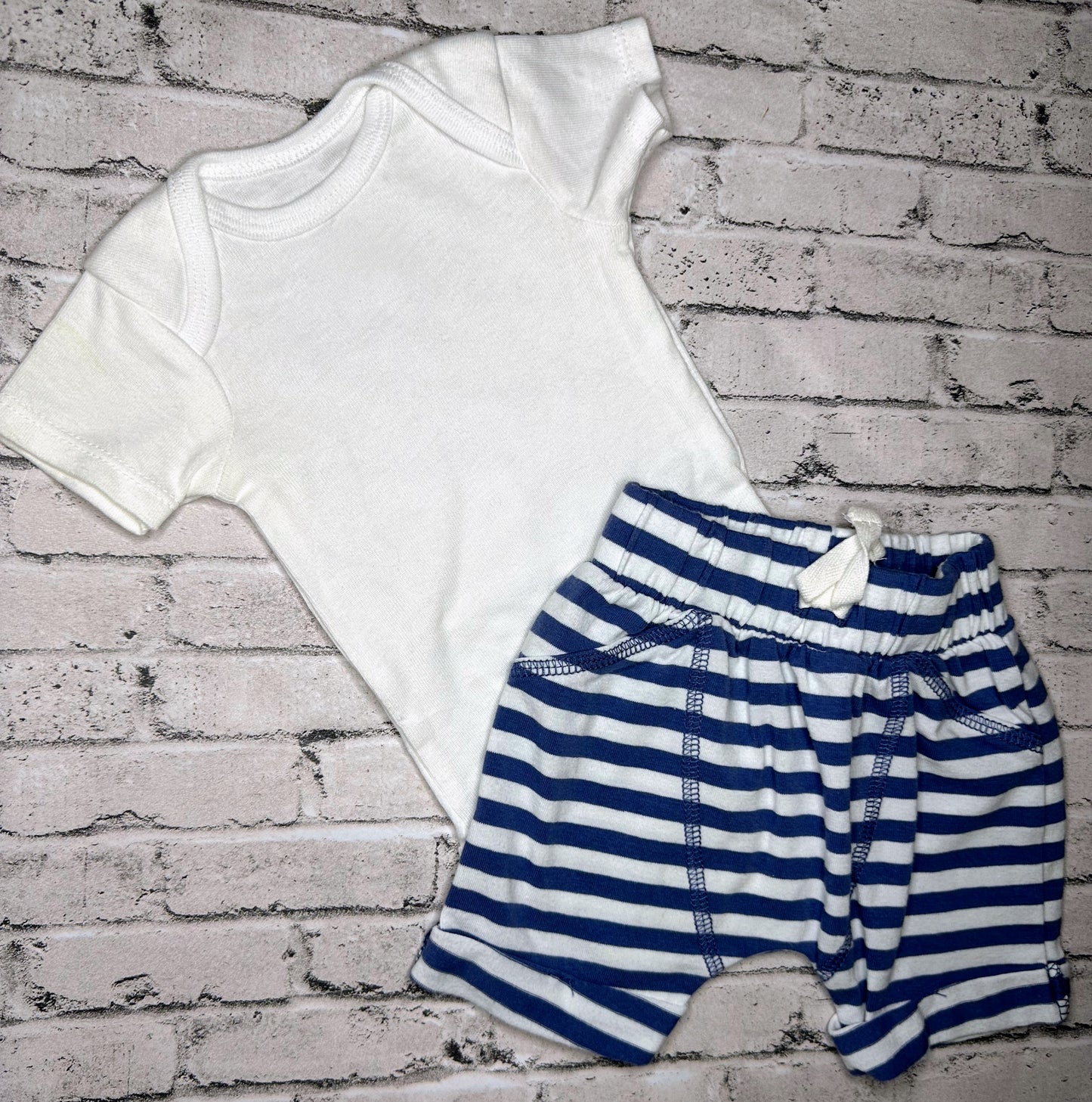 Lullaby x Cat & Jack: 2pc Blue Stripe Set- Newborn