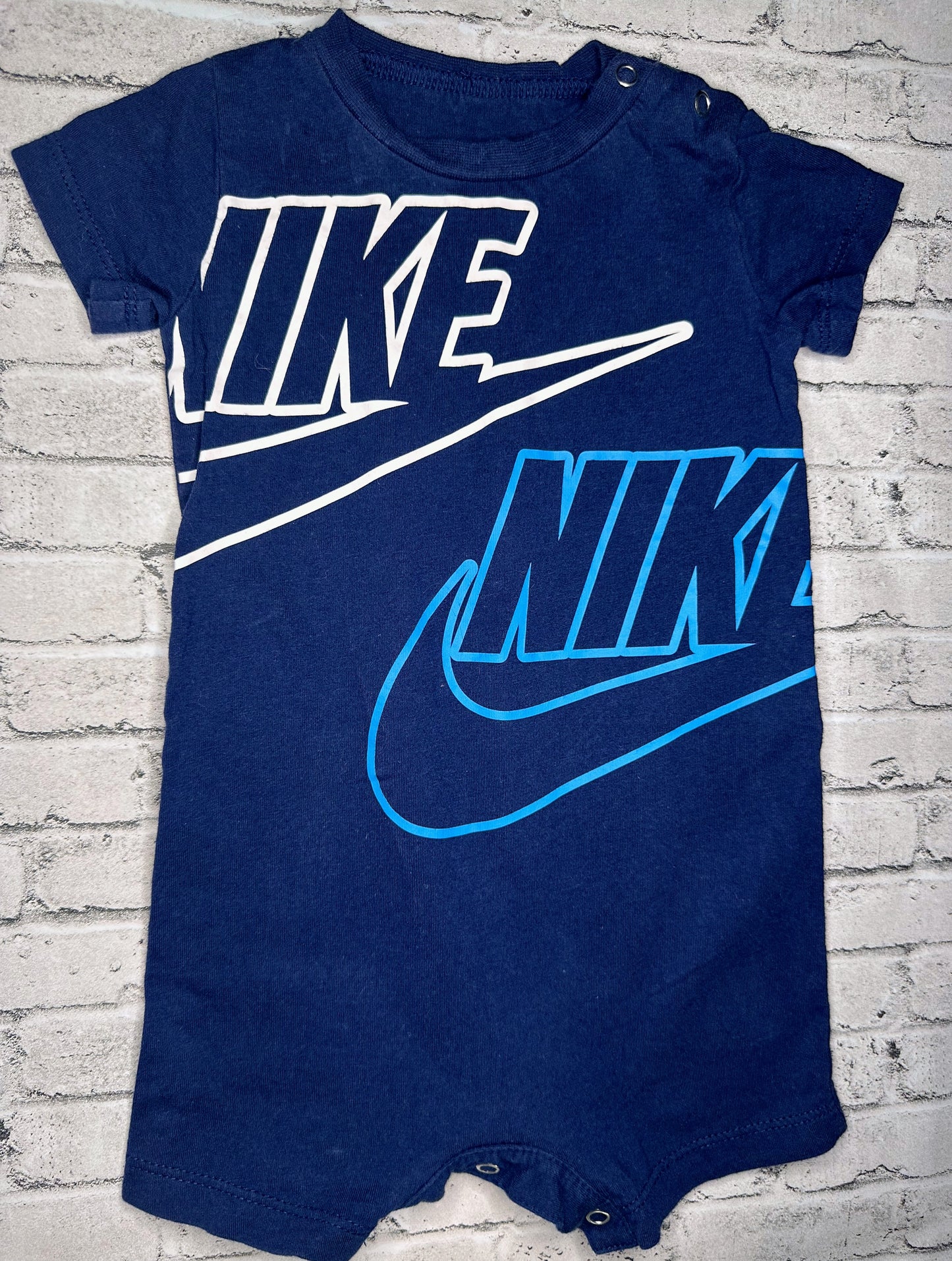 Nike: Navy Romper- 6m