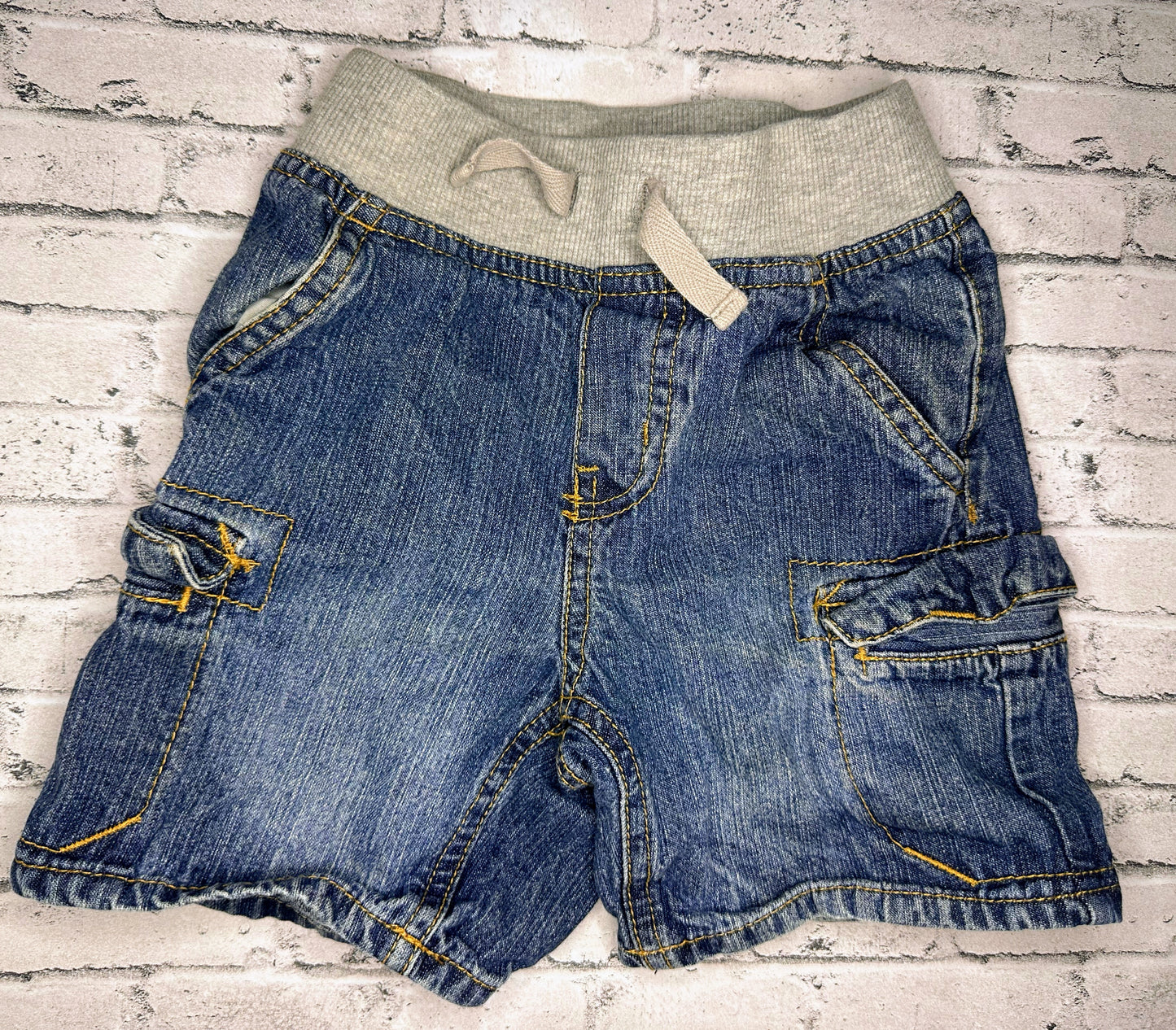 Cherokee: Denim Drawstring Shorts- 2T