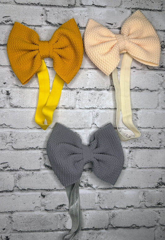 3pc Fabric Bows - 4.5”