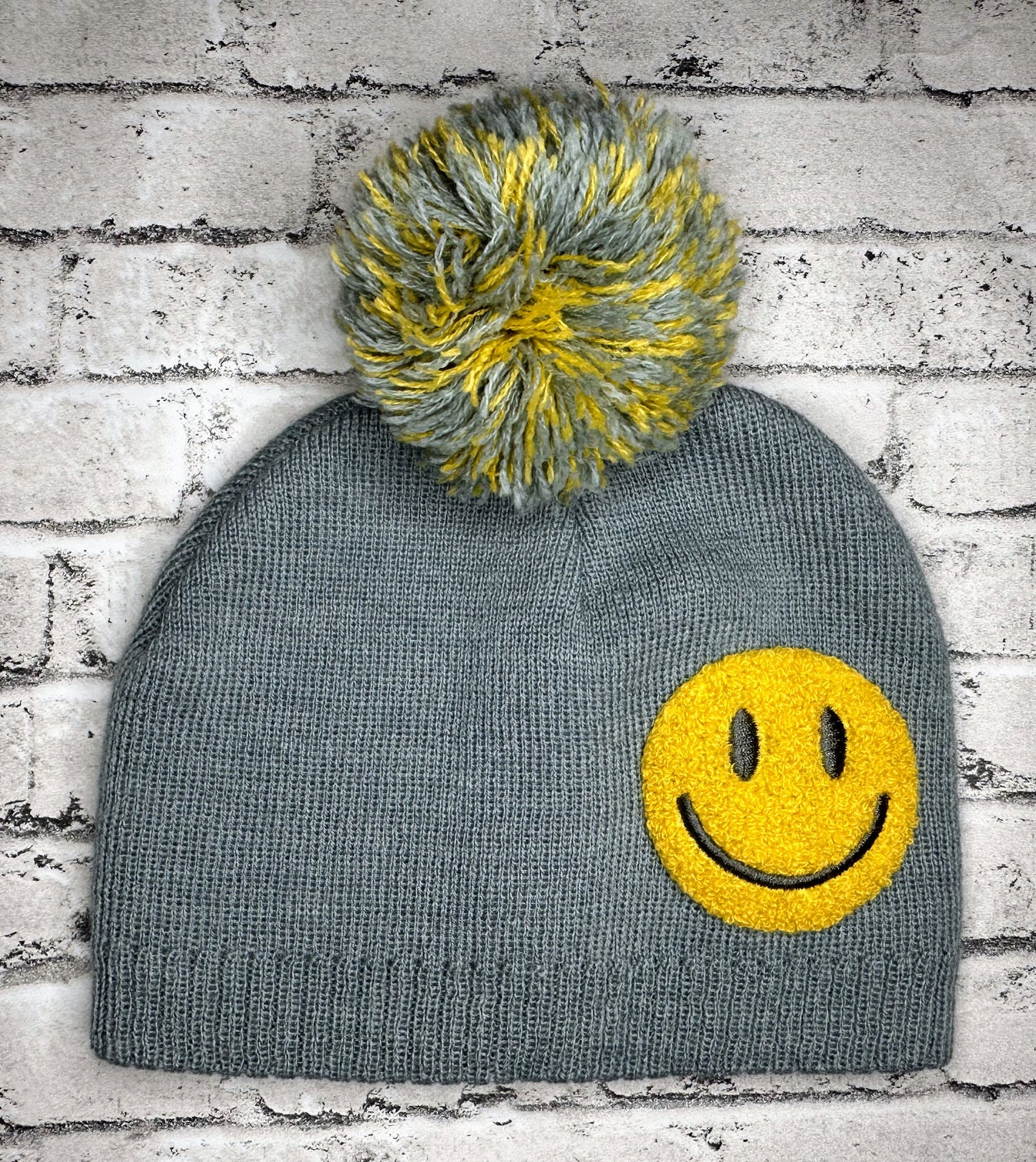 Toby: Knit Smiley Face Hat - Estimated 18m+