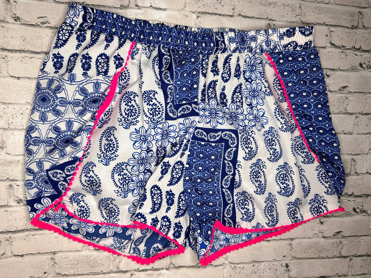 Japna Kids: Blue Paisley Shorts- 14