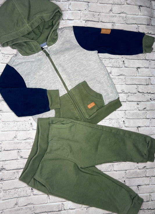 For All Mankind: 2pc Colorblock Sweat Set- 18m