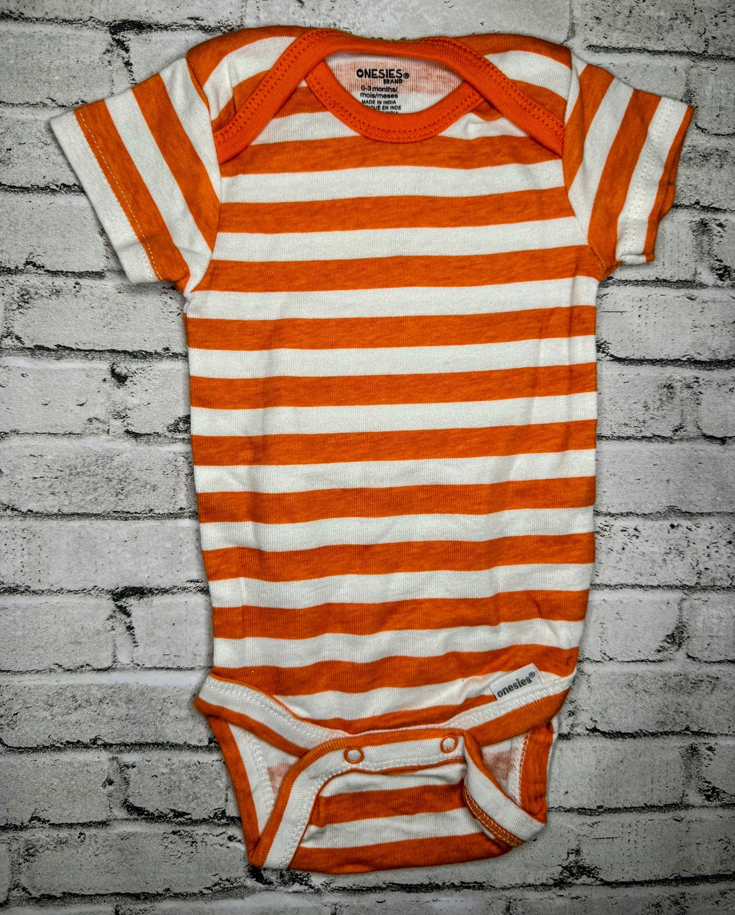 Onesies: Orange Stripe Bodysuit- 0/3m