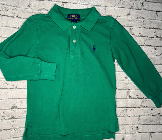 Ralph Lauren: Teal Button Polo - 2T