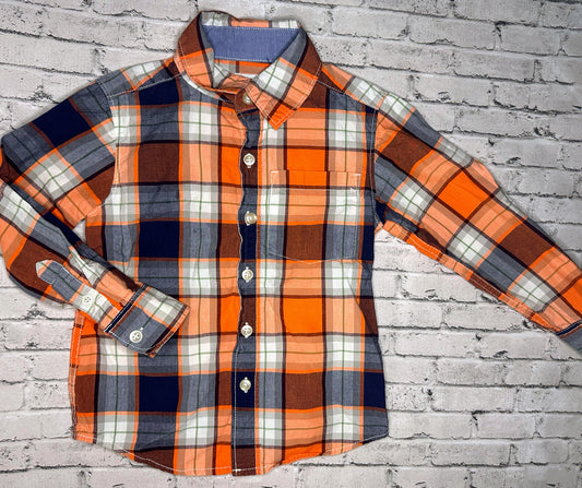 Carter’s: Orange/Blue Button Up- 4