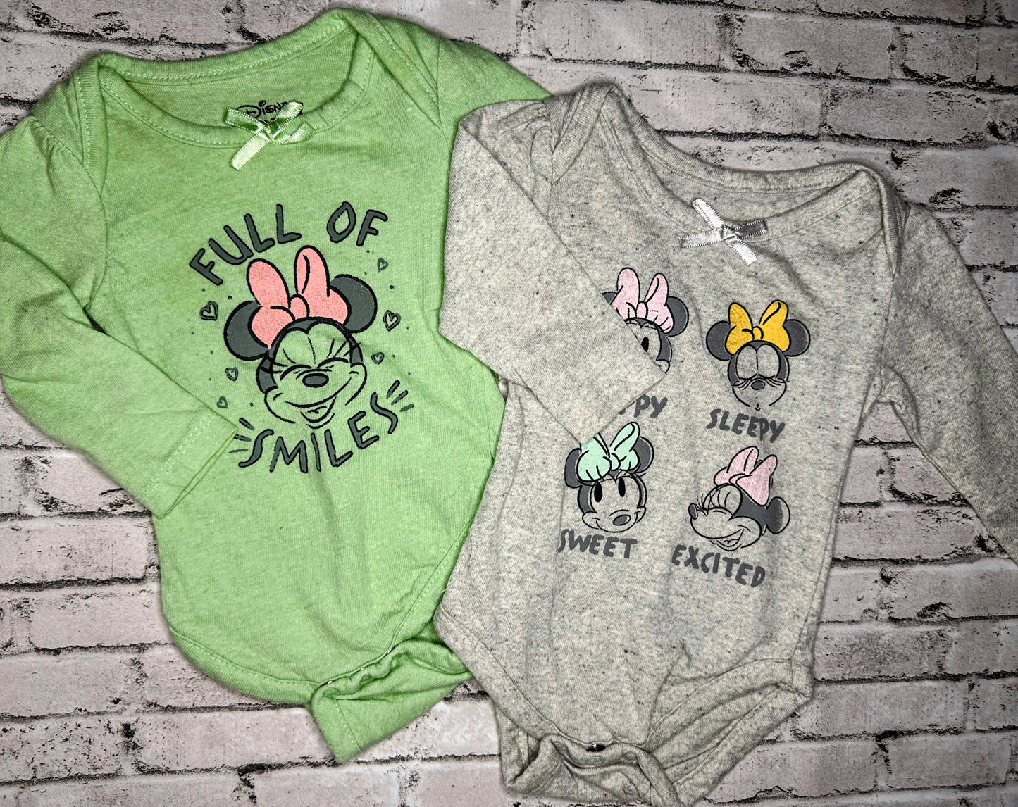 Disney: Minnie Mouse 2pk Bodysuits- 3/6m