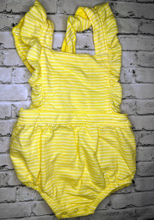 Cat & Jack: Yellow Stripe Romper- 3/6m