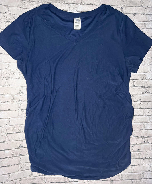 Time and True: Navy Maternity Tee- Large