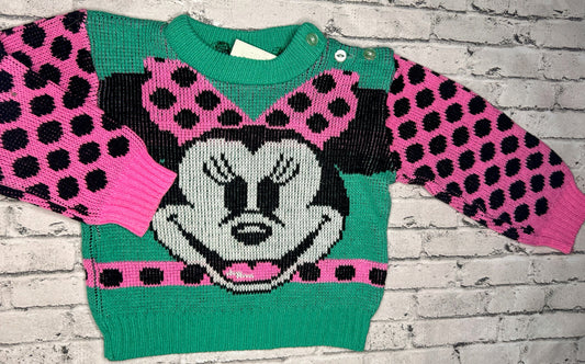 Confetti: Knit Minnie Mouse Sweater- 2T