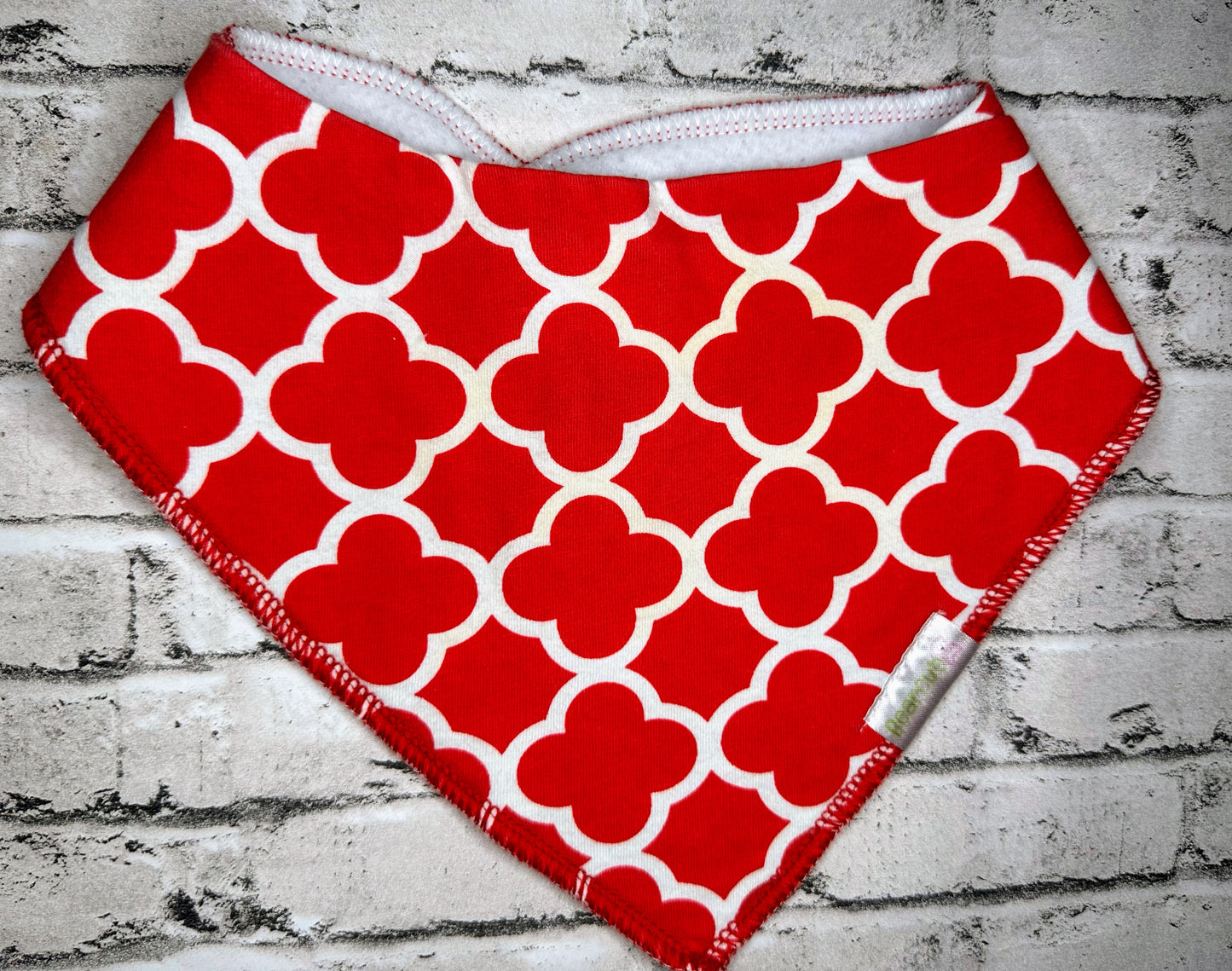 Bearcut: Red Patterned Snap Bib