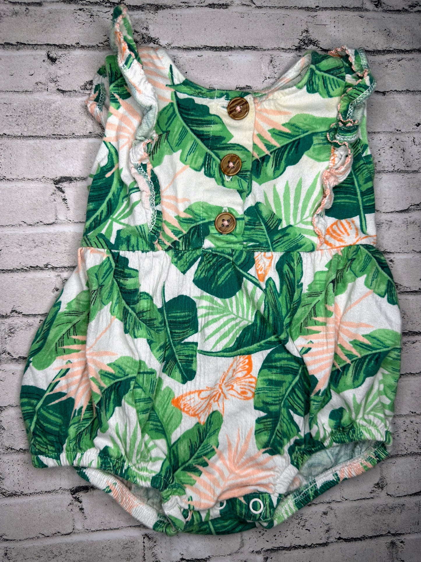 Wonder Nation: Leafy Romper- 3/6m