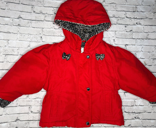 Izzi’s Kids: Red Leopard Jacket - 2T