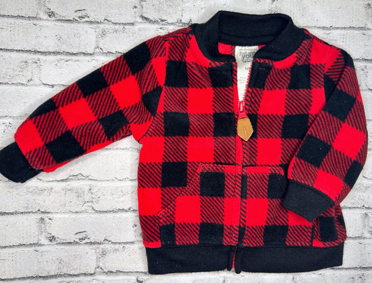 Just One You: Plaid Fleece Full Zip- Newborn