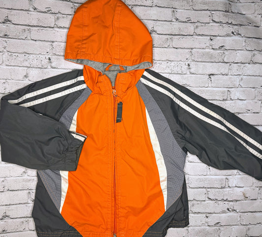 Big Chill: Orange/Gray Zip Jacket- 24m