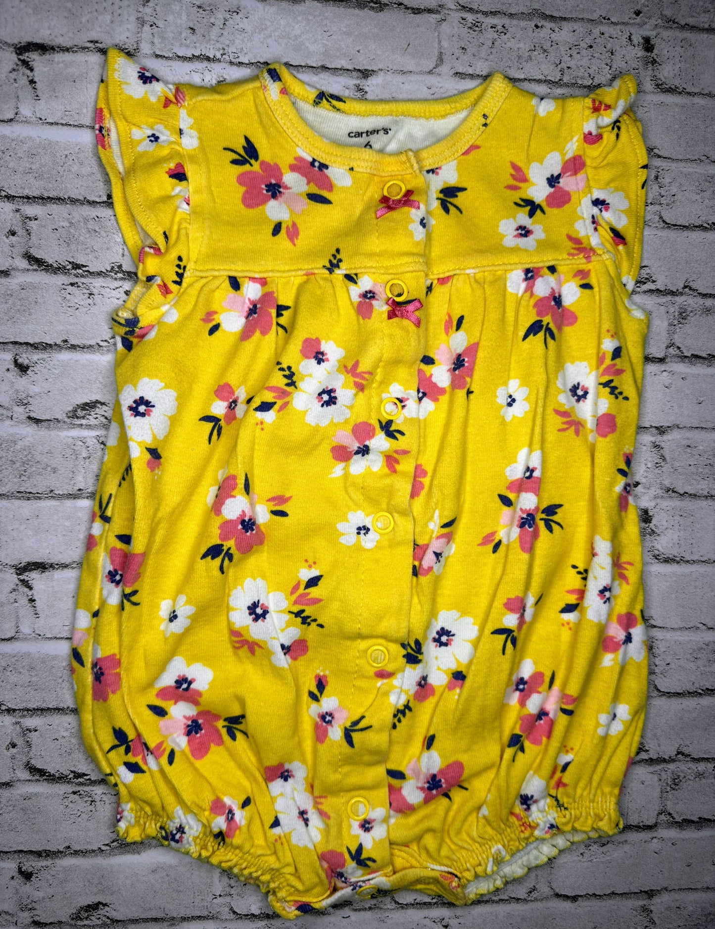 Carter’s: Yellow Floral Romper- 6m