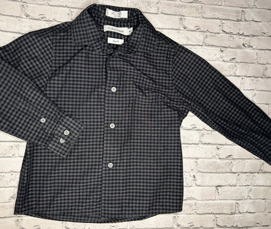 Calvin Klein: Black Checkered Button Up- 4