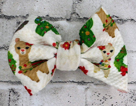 4” Christmas Alpaca Clip Bow