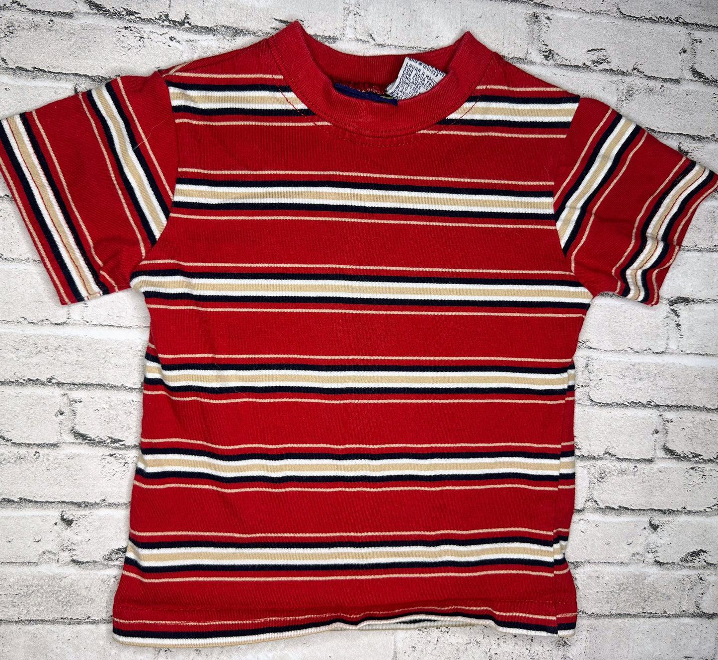 Tad Little: Red Stripe Tee- 12m