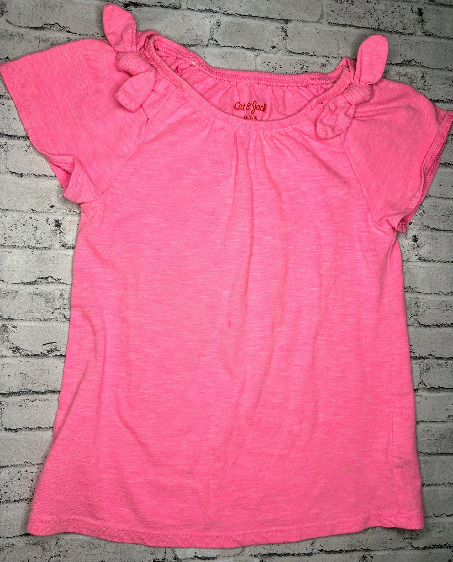 Cat & Jack: Pink Tie Shoulder Top- 4/5