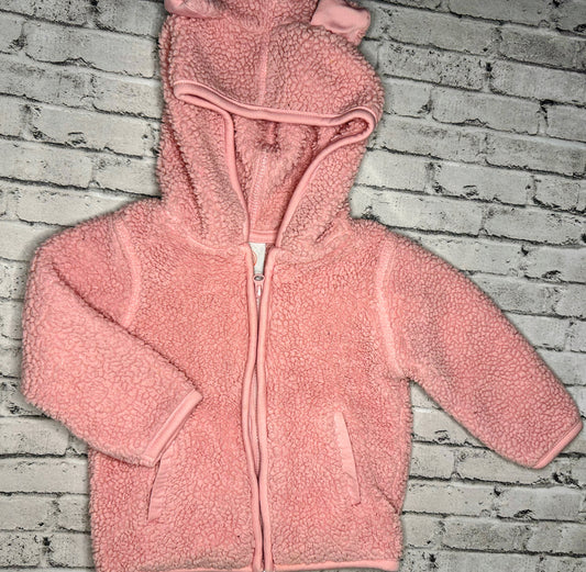 Wonder Nation: Pink Sherpa Full Zip- 6/9m