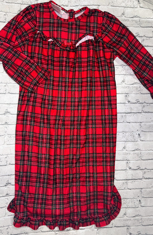 Pillow Pals: Red/Green Plaid PJ Gown- 3T