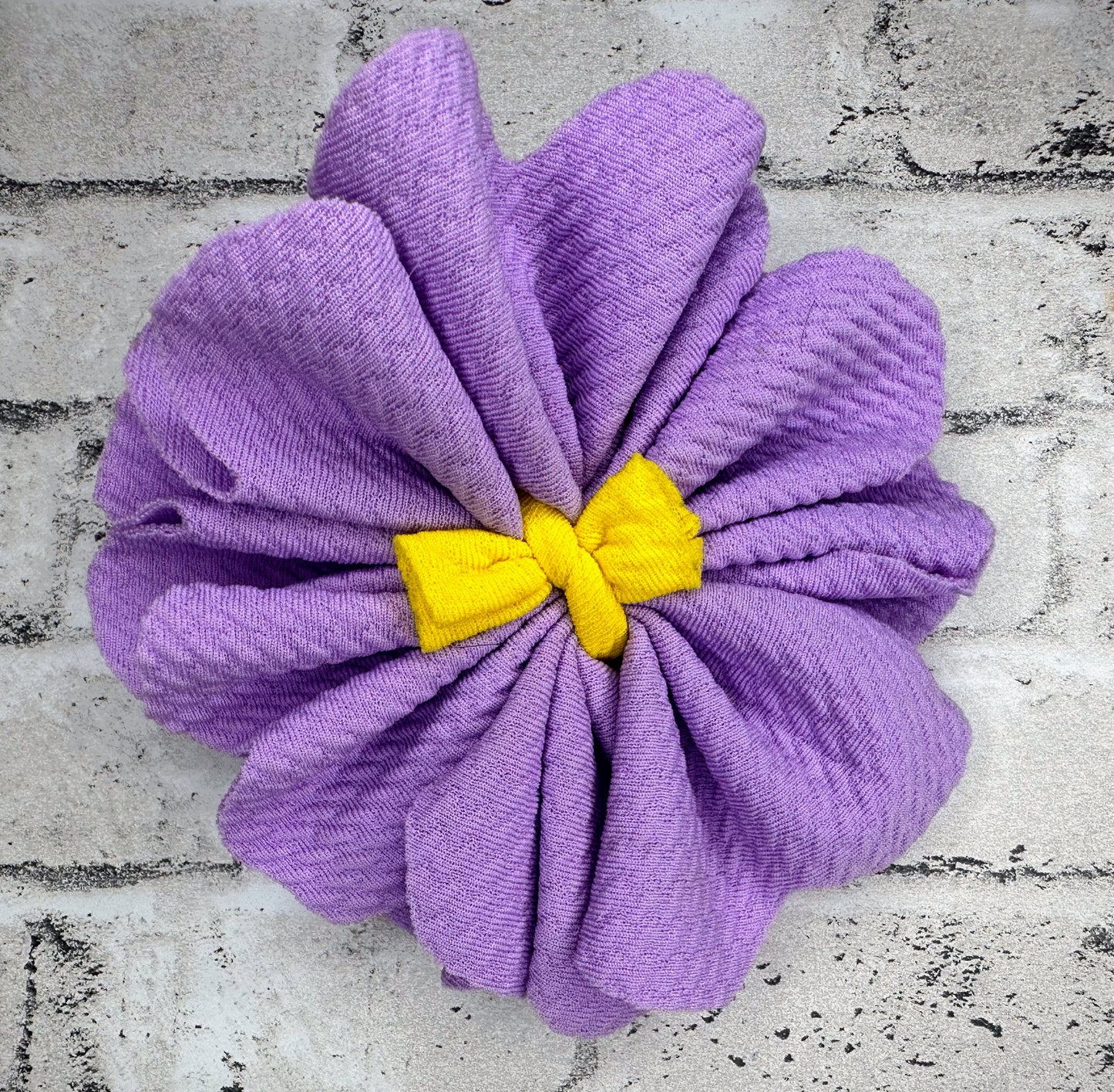 4” Purple Floral Clip Bow