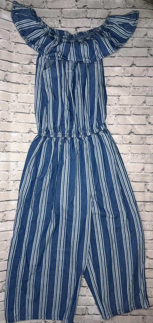 Wonder Nation: Blue Stripe Jumpsuit -7/8