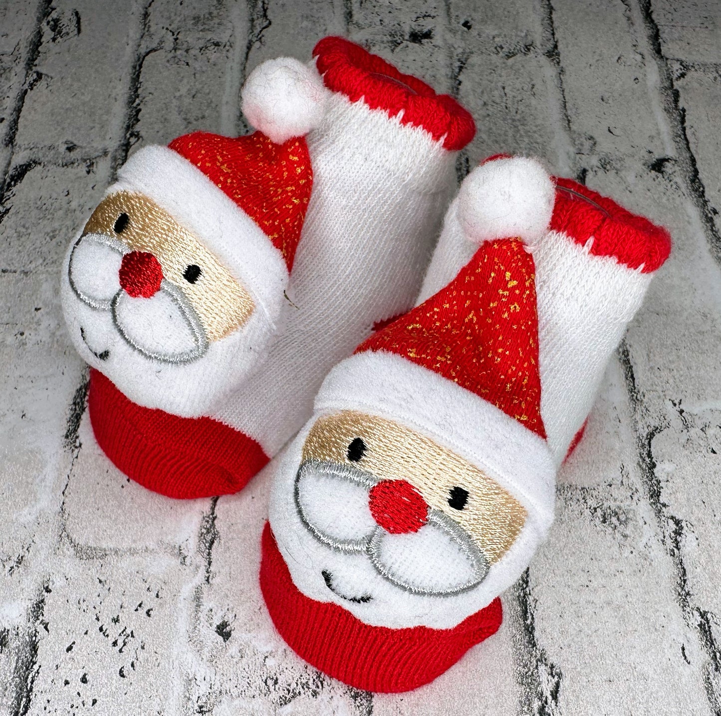 Rattle Santa Socks - Newborn NEW