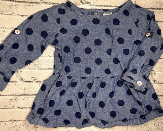 Carter’s: Navy Polk-A-Dot Top-9m