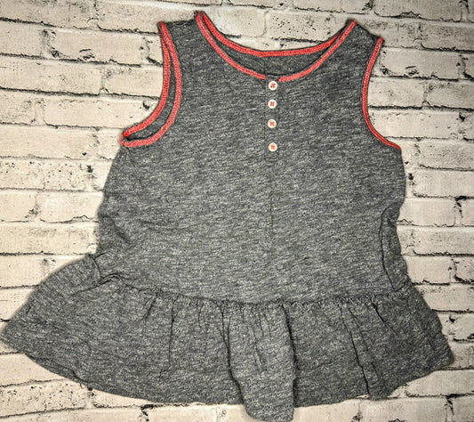 Cat & Jack: Gray Ruffle Tank- 4T