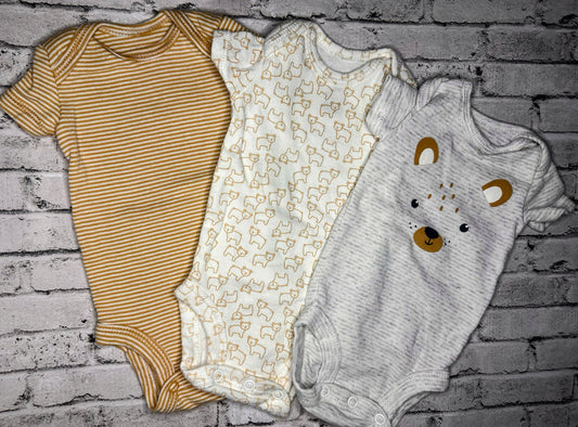 Carter’s: 3pc Bear Bodysuits- Newborn