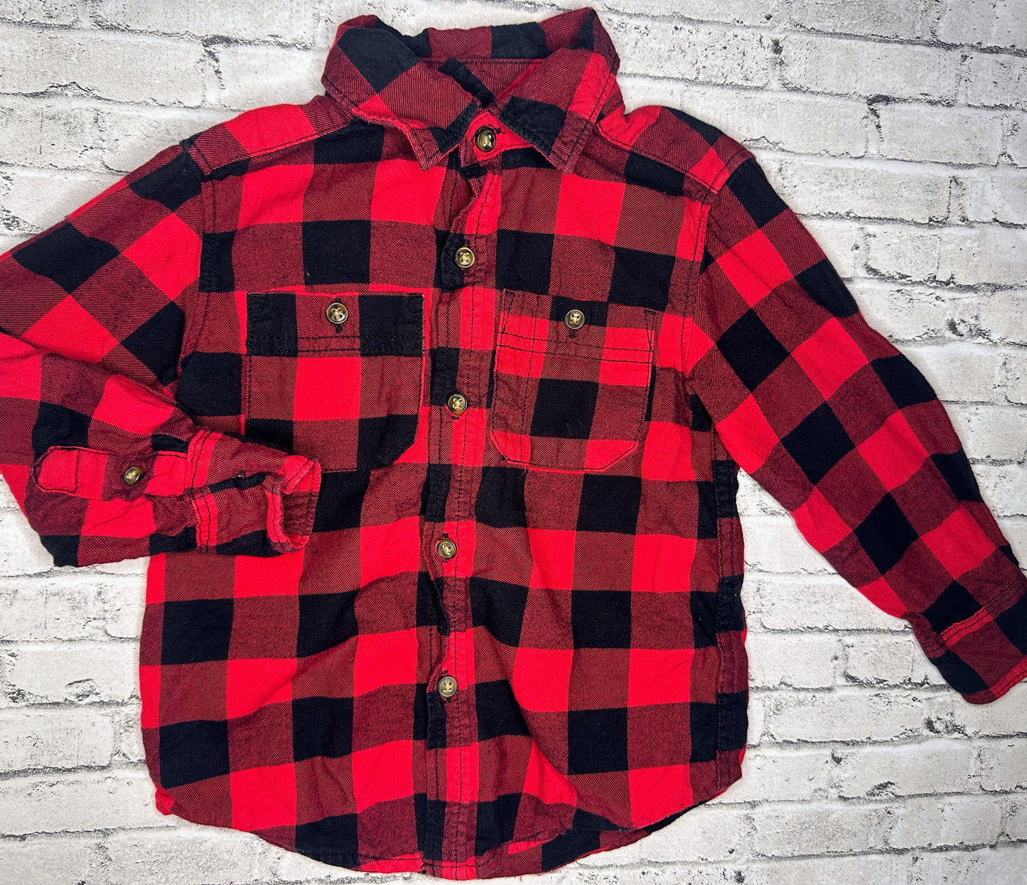 Carter’s: Red Plaid Button Up- 2T