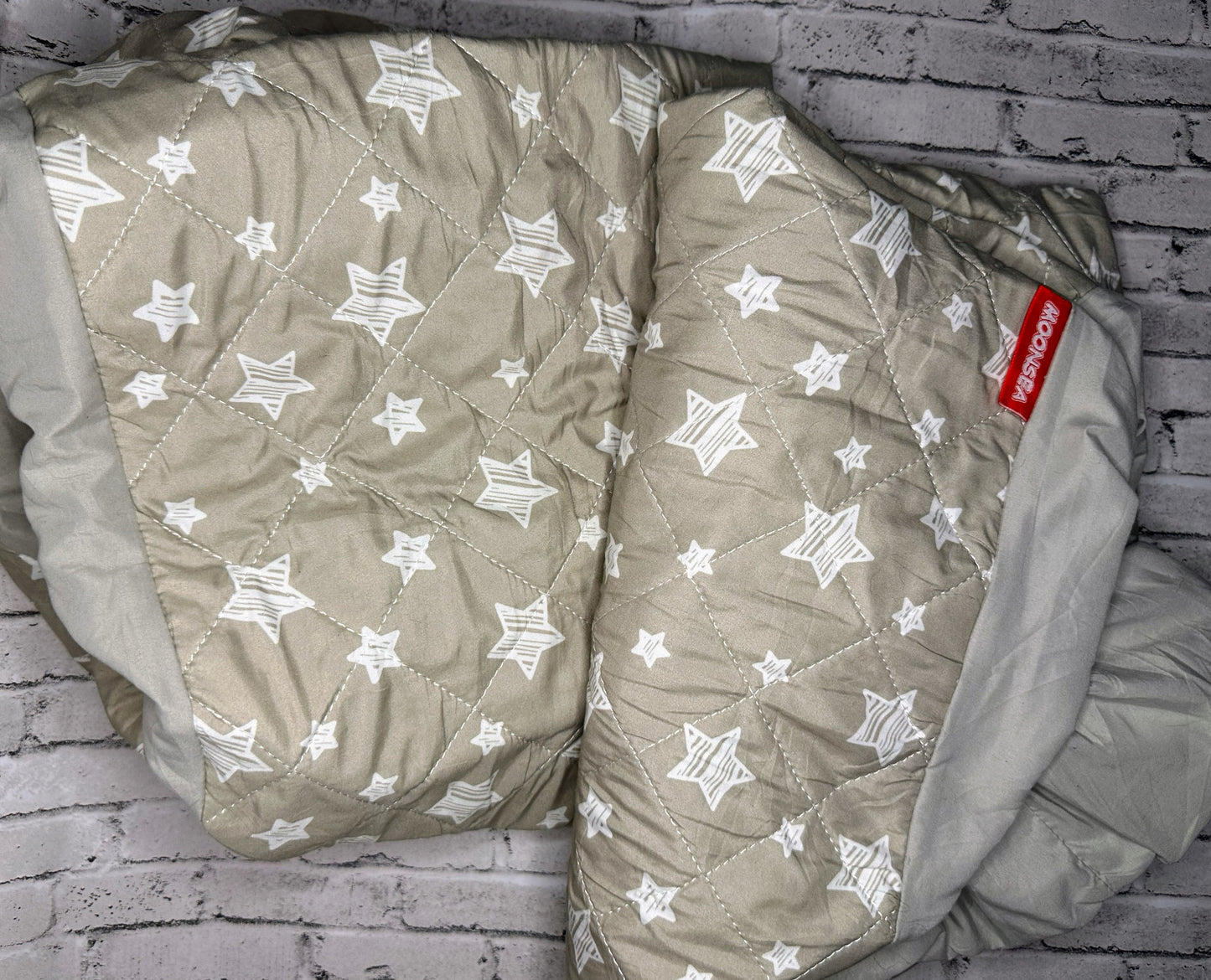 Moonsea: 2pk Olive Star Fitted Bassinet Sheets