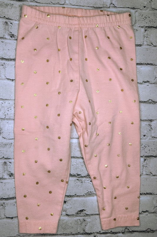 Oshkosh B’Gosh: Pink/Gold Polk-a-Dot Pants - 9m