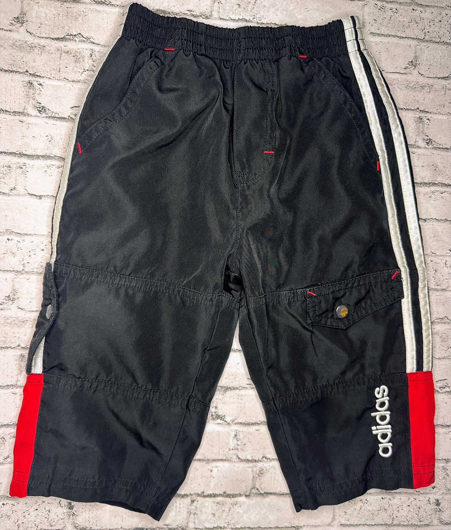 Adidas: Black/Red Sweatpants- 12m