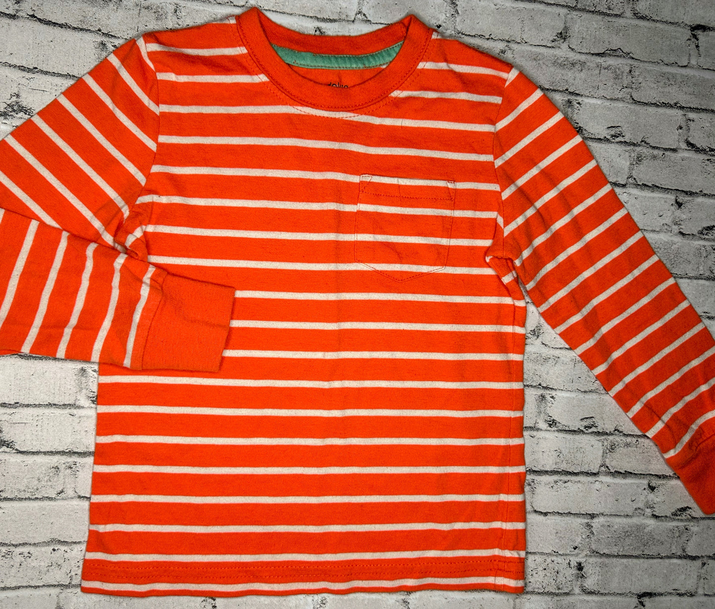 Okie Dokie: Orange Stripe Tee- 4T