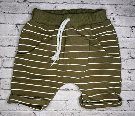 Olive Stripe Boutique Shorts - 110uk (Estimated 2T)