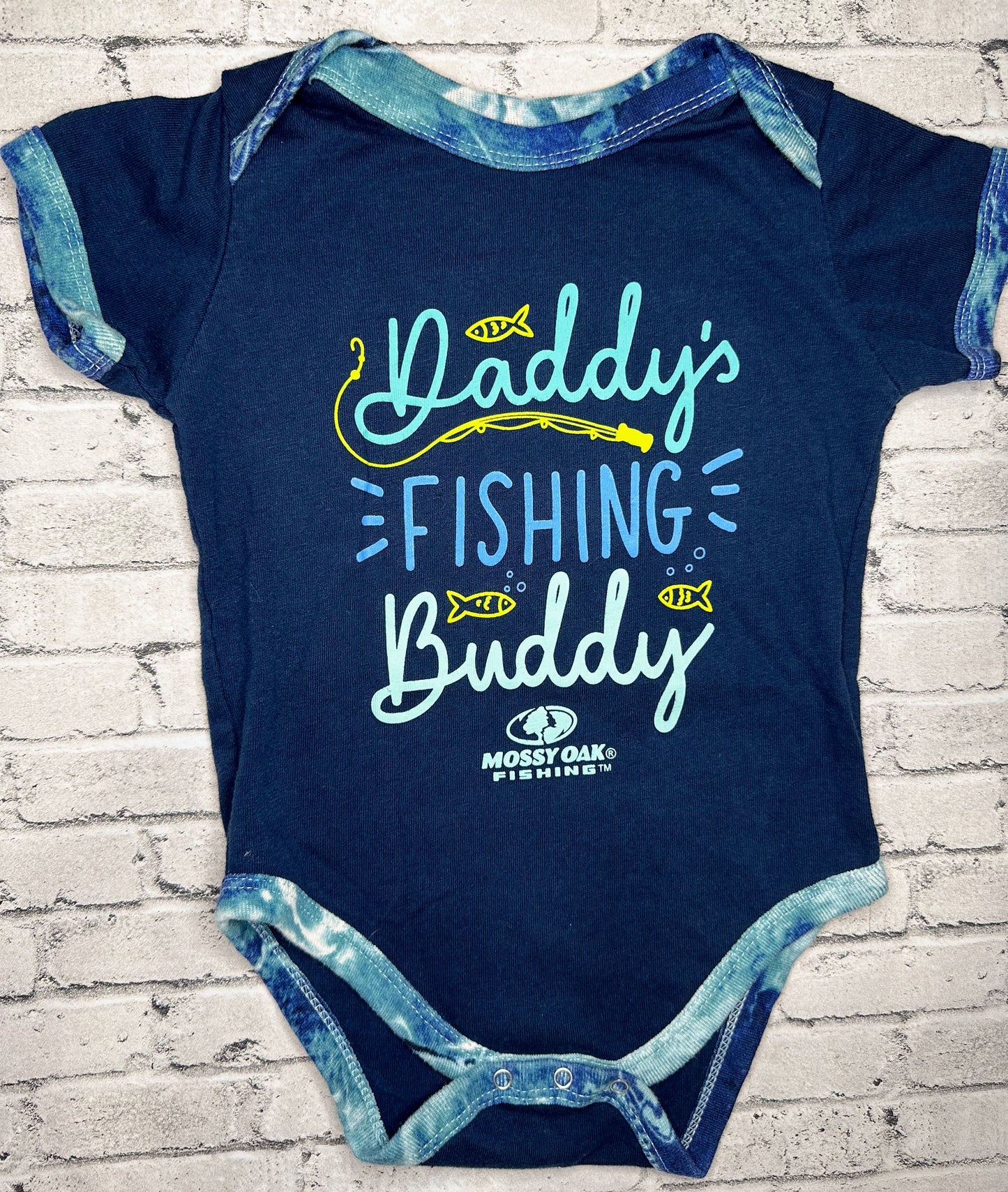 Mossy Oak: “Daddy’s Fishing Buddy” Bodysuit- 12m