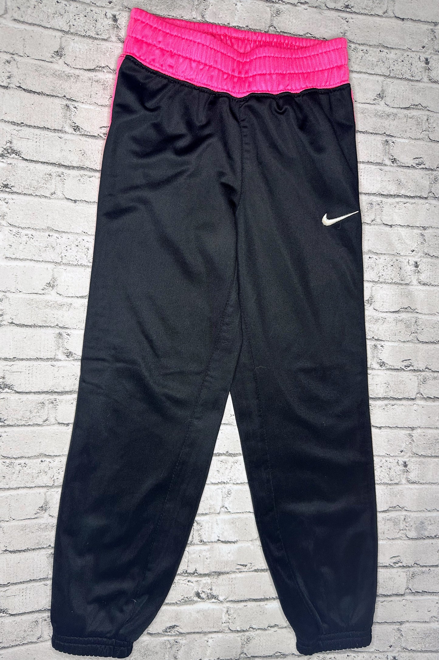 Nike: Black/Pink Sweatpants - 5