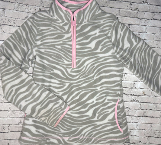 Faded Glory: Gray Fleece Zebra 1/4 Zip- 14/16