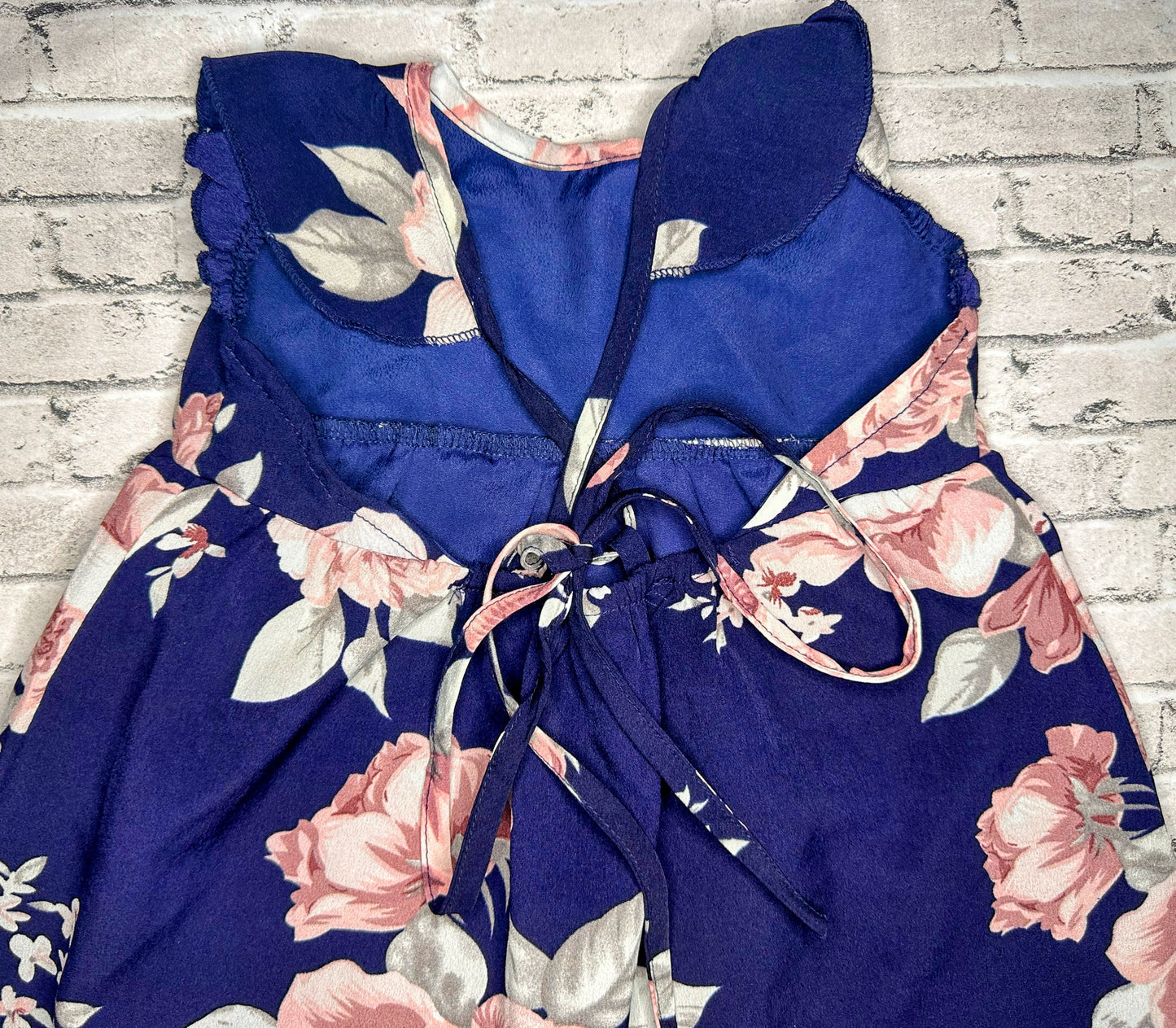 Navy Floral Dress- 100 (2T)