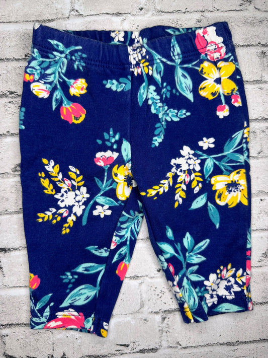 Carter’s: Blue Floral Pants - Newborn