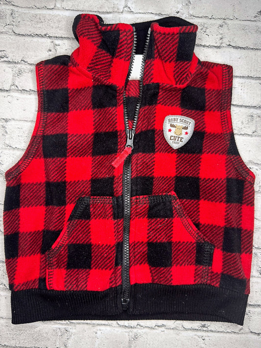 Carter’s: Fleece Plaid Vest - 12m