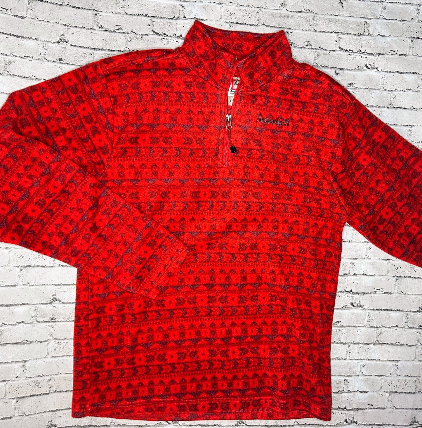 Avalanche: Fleece Red Quarter Zip- 14/16