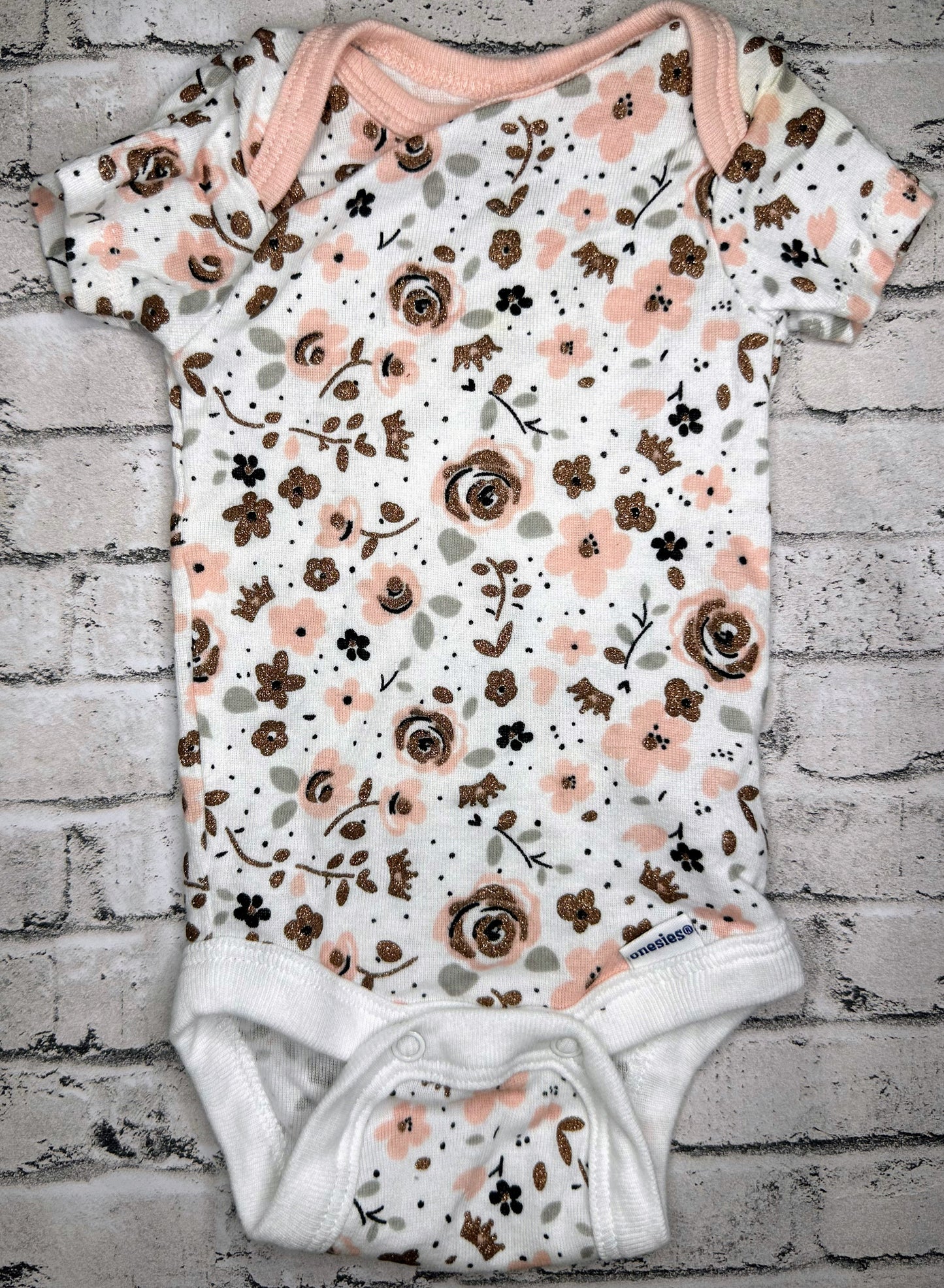 Gerber: Glitter Rose Bodysuit- Newborn