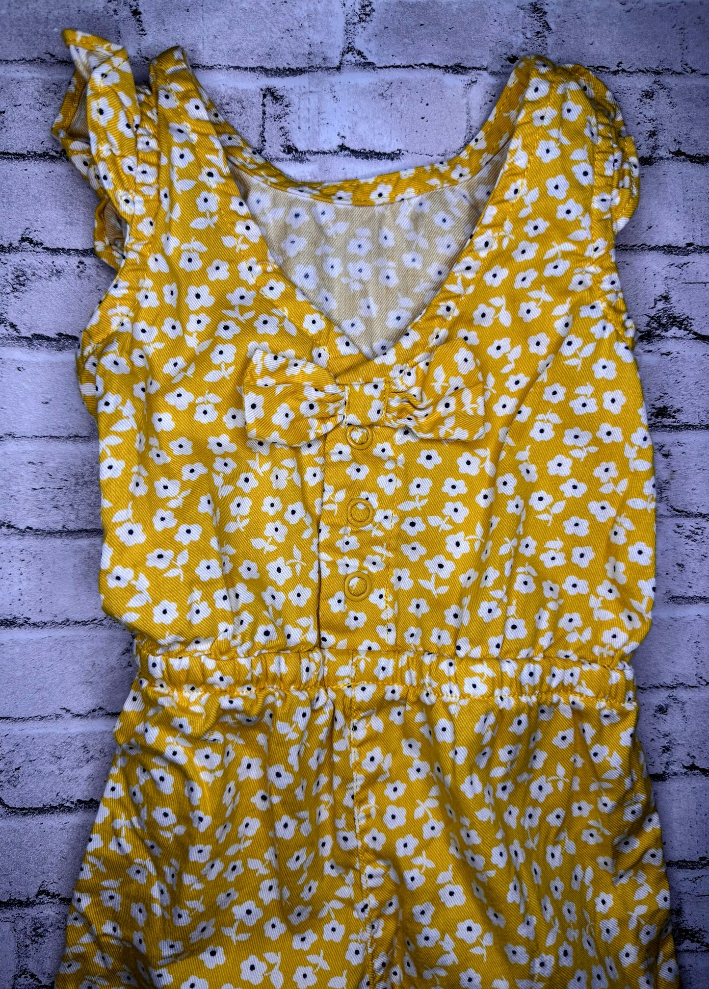 Carter’s: Yellow Floral Jumpsuit- 3M